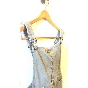 Judy Blue Overalls Flare Leg Olive Green Denim Button Front Stretch Sz XL Boho